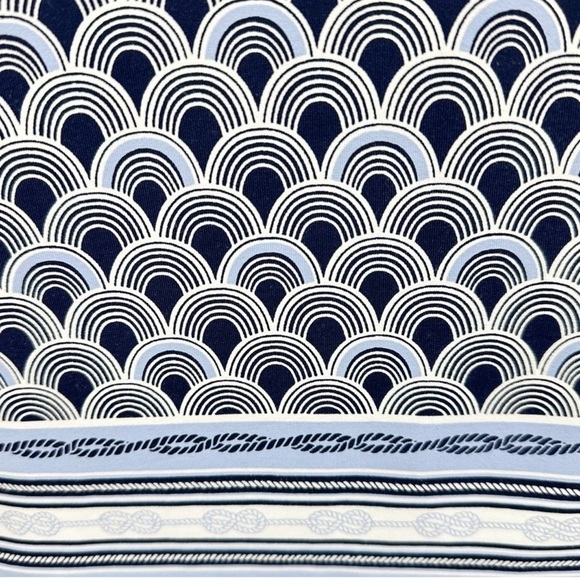 Charter Club Mixed Print Blue and White Flounce Sleeve Top Size Large - Picture 5 of 12